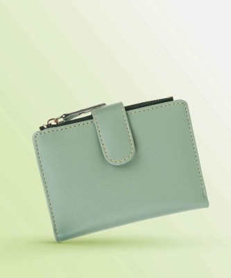 TnW Women Casual Green Artificial Leather Wallet(6 Card Slots)