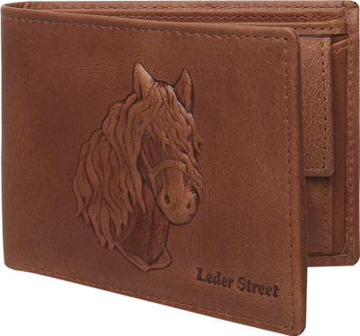 Leder Street Men Casual, Evening/Party Brown Genuine Leather Wallet(6 Card Slots)