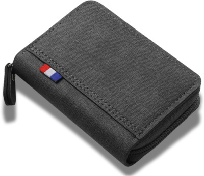 HAMITION CADDRE Men & Women Grey Genuine Leather Card Holder(9 Card Slots)