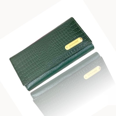 Pursolet Women Casual, Trendy, Evening/Party, Formal, Travel Green Genuine Leather Wallet(5 Card Slots)