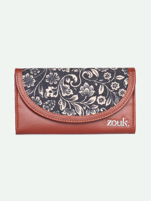 ZOUK Women Casual Black Jute Wallet(12 Card Slots)