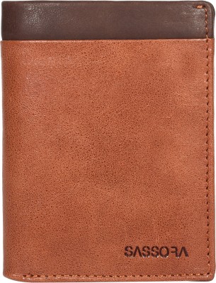Sassora Men Casual, Formal, Travel Tan, Brown Genuine Leather Wallet(7 Card Slots)