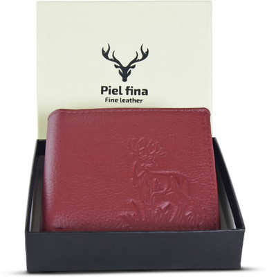 Skin Hunt Men Casual, Ethnic, Evening/Party, Formal, Travel, Trendy Maroon Genuine Leather Wallet(6 Card Slots)