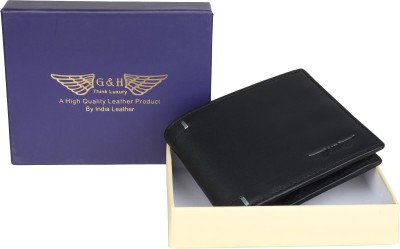 GH Men Formal, Trendy Black Genuine Leather Wallet(6 Card Slots)