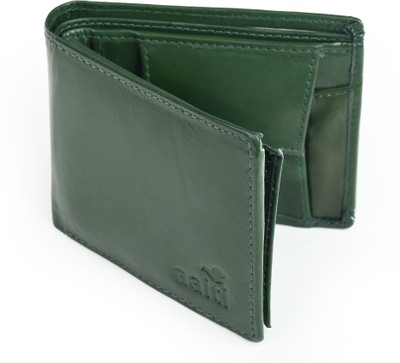 aaiti Men Casual, Ethnic, Evening/Party, Formal, Travel, Trendy Green Genuine Leather Wallet(6 Card Slots)