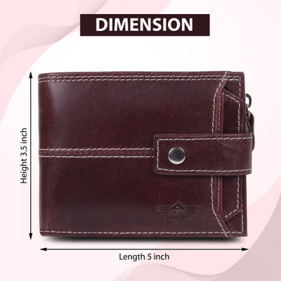 METRONAUT Men Casual, Travel Red Genuine Leather Wallet(4 Card Slots)