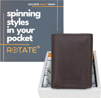 ROTATE Men Casual, Formal, Evening/Party Brown Artificial Leather Wallet(3 Card Slots)