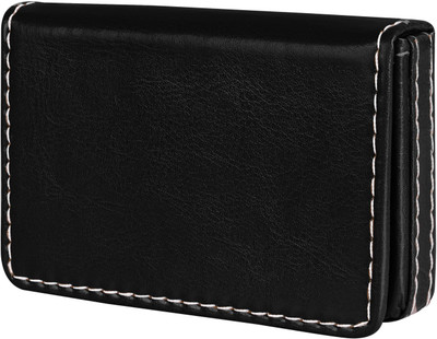RJR Men & Women Casual Black Artificial Leather Card Holder(12 Card Slots)