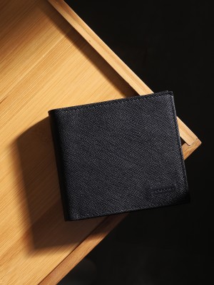 JACK & JONES Men Casual Black Genuine Leather Wallet(10 Card Slots)