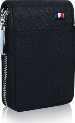 NFI essentials Men & Women Black Artificial Leather Card Holder(9 Card Slots)