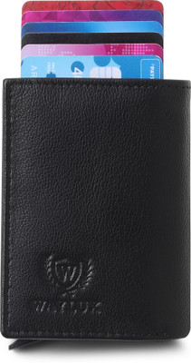 Waylux Men Formal Black Genuine Leather Wallet(8 Card Slots)