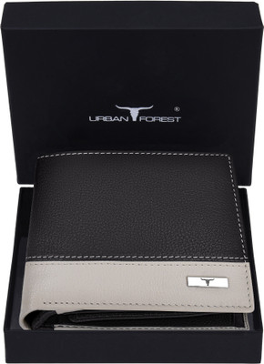 URBAN FOREST Men Black Genuine Leather Wallet(8 Card Slots)