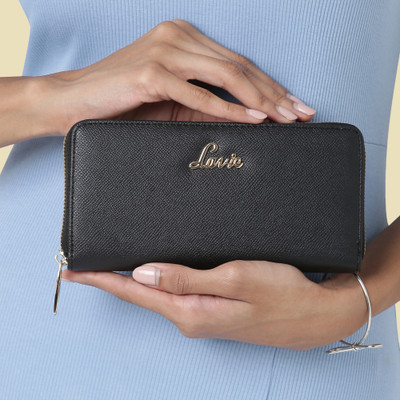 LAVIE Women Casual Black Artificial Leather Wallet(8 Card Slots)