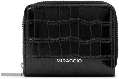 Miraggio Women Trendy Black Artificial Leather Wallet(2 Card Slots)