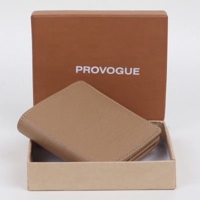 PROVOGUE Men Casual, Formal Beige Artificial Leather Card Holder(5 Card Slots)