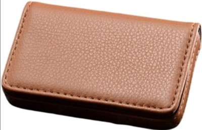 KARNIKHA INTERNATIONAL Men & Women Travel Tan Artificial Leather Card Holder(1 Card Slot)