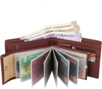Wildemart Men Casual Brown Artificial Leather Wallet(8 Card Slots)