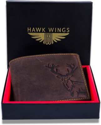 HAWK WINGS Men Trendy Brown Genuine Leather Wallet(5 Card Slots)