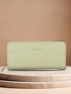 MiniWesst Women Casual Green Artificial Leather Wallet