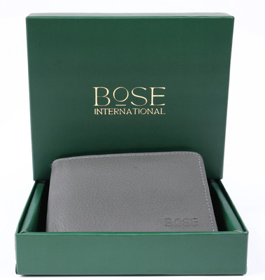 BOSE INTERNATIONAL Men & Women Trendy, Evening/Party Grey Genuine Leather Wallet(5 Card Slots)