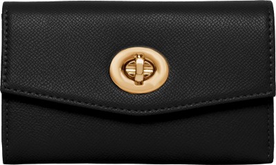 ACCESSORIZE LONDON Women Casual Black Artificial Leather Wallet(6 Card Slots)