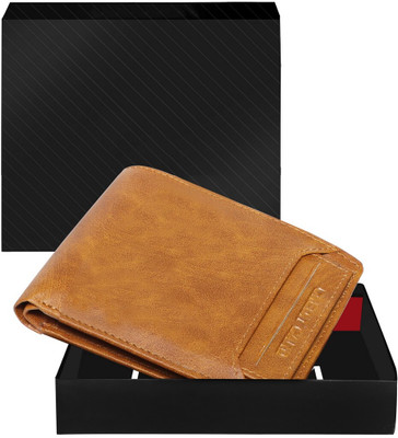 KAVRIXA Men Casual, Evening/Party, Formal Orange Artificial Leather Wallet(7 Card Slots)