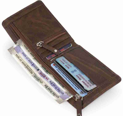 TAQWA Men Casual Tan Genuine Leather, Artificial Leather Wallet(12 Card Slots)