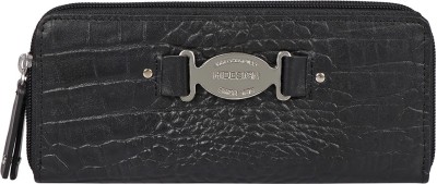 HIDESIGN Women Black Genuine Leather Wallet(8 Card Slots)