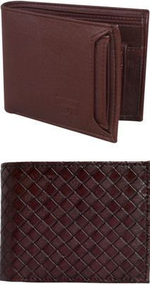 FF TRADERS Men Formal, Ethnic, Casual, Travel, Trendy Brown, Brown Artificial Leather Wallet(5 Card Slots, Pack of 2)