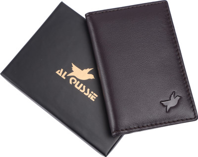 Al Qussie Men & Women Casual Brown Genuine Leather Card Holder(6 Card Slots)