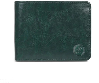 PIRASO Men Casual Green Artificial Leather Wallet(6 Card Slots)