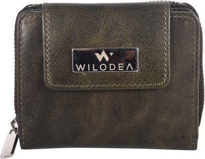 Wilodea Women Evening/Party, Travel Green Genuine Leather Wallet(12 Card Slots)