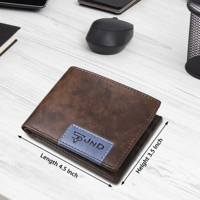 JND Men Casual Brown Artificial Leather Wallet(8 Card Slots)