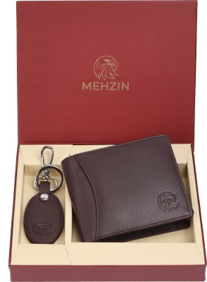 MEHZIN Men Formal Brown Genuine Leather Wallet(13 Card Slots)