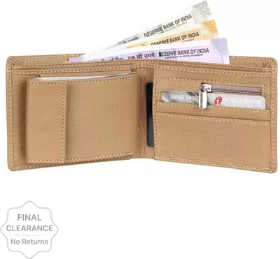 METRONAUT Men Casual Beige Artificial Leather Wallet(7 Card Slots)
