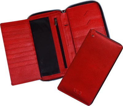 ABYS Genuine Leather RFID Protected Unisex Passport|Card||Wallet|Travel|Clutch Holder(Red)