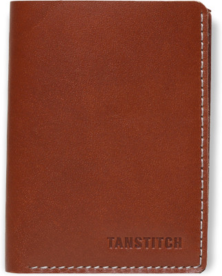 TANSTITCH Men Casual Tan Genuine Leather Card Holder(8 Card Slots)