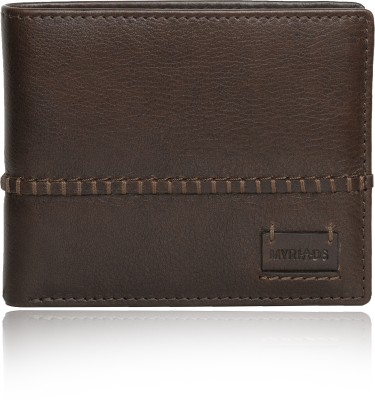MYRIADS Men Casual, Formal Brown Genuine Leather Wallet(11 Card Slots)