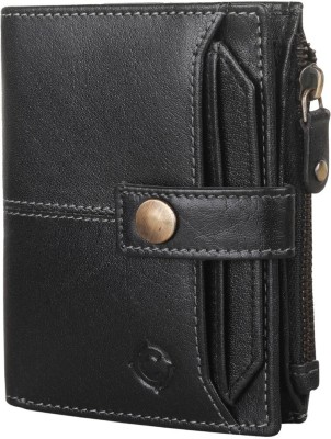 Cotnis Men & Women Casual, Trendy, Formal Black Genuine Leather Wallet(14 Card Slots)