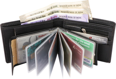 MULK Men Casual Black Artificial Leather Card Holder(10 Card Slots)
