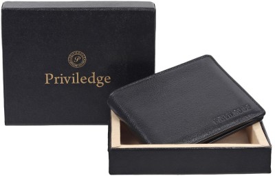 PRIVILEDGE Men Casual, Formal Black Genuine Leather Wallet(6 Card Slots)