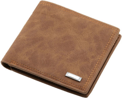 Trucase Men Casual Tan Artificial Leather Wallet(9 Card Slots)