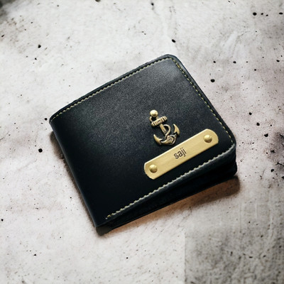 Navya Royal Art Men Casual, Formal, Evening/Party, Formal, Trendy Black Artificial Leather, Genuine Leather Wallet(3 Card Slots)