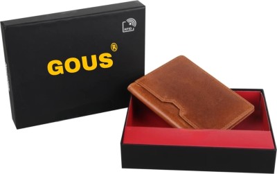 GOUS Men Trendy, Evening/Party Tan Genuine Leather Card Holder(6 Card Slots)