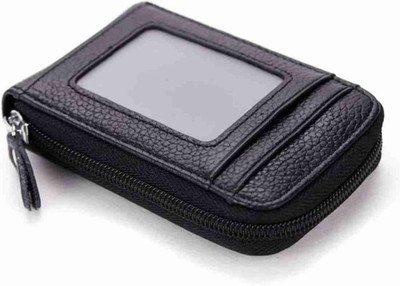 HNS Men & Women Casual Black Genuine Leather Wrist Wallet(11 Card Slots)