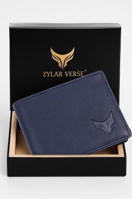 ZYLAR VERSE Men & Women Blue Genuine Leather Wallet(3 Card Slots)