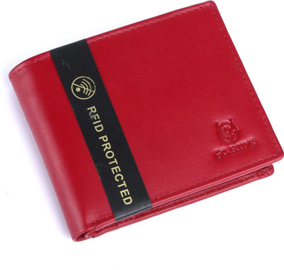 GO HIDE Men Casual Red Artificial Leather Wallet(9 Card Slots)