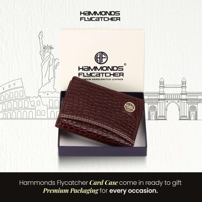 Hammonds Flycatcher Men & Women Trendy, Formal Brown Genuine Leather Card Holder(6 Card Slots)