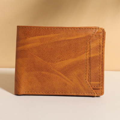 SunShopping Men Casual Tan Artificial Leather, Fabric Wallet(7 Card Slots)