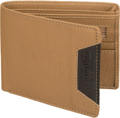 EL MAGNIFICO Men Casual Beige Artificial Leather Wallet(8 Card Slots)